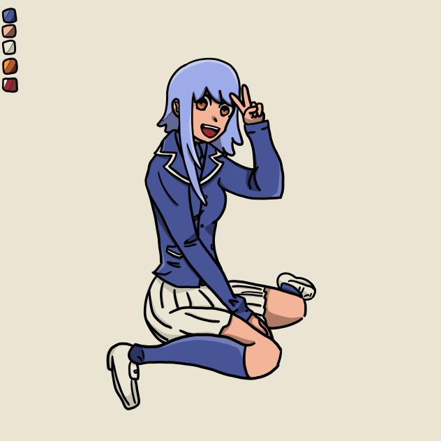 Sitting School Girl