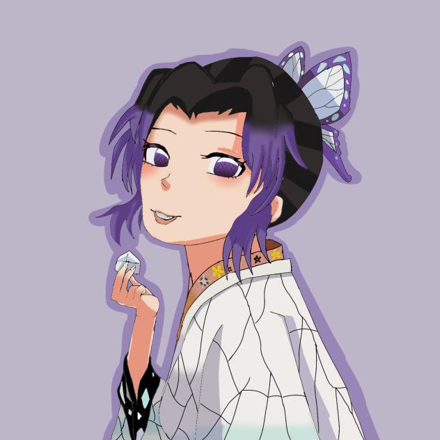 Shinobu with a paper 💜