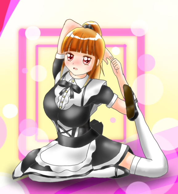 メイドさんっ　メイド服でヨガしてみた