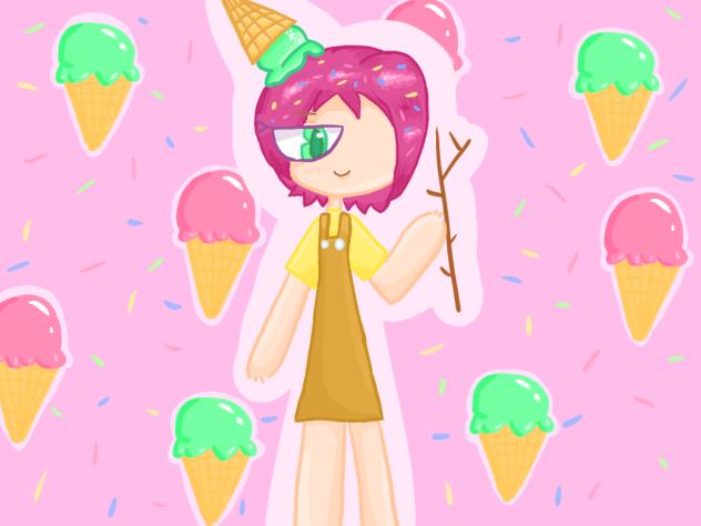 Theru holding a stick