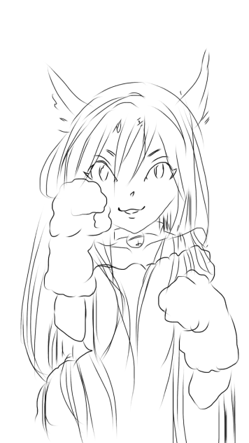 線画 猫の日