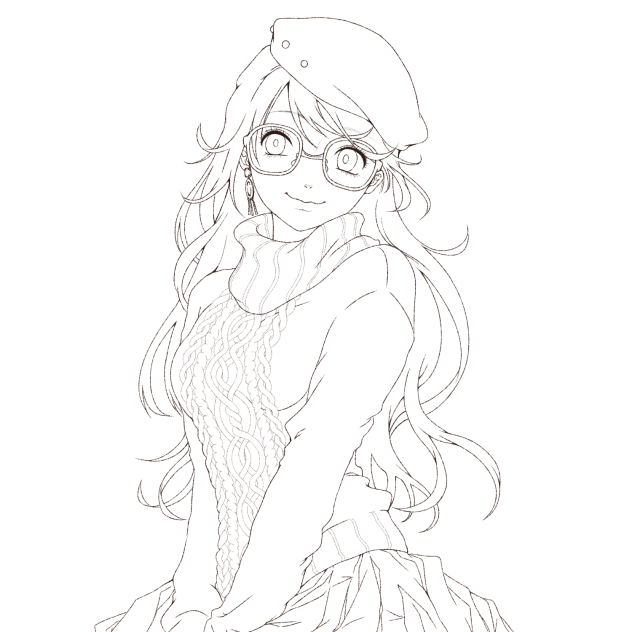 線画 ニットガール Ibispaint 線画 ニットガール Ibispaint