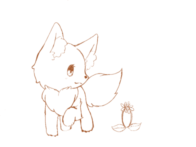 【線画】こんこん散歩