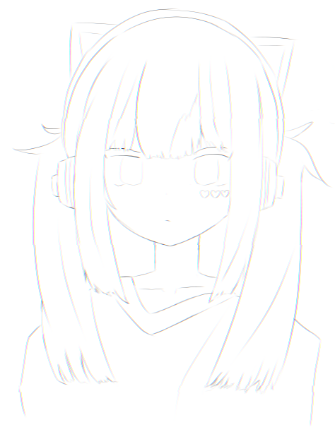 にゃん^•ω•^  線画バージョン！