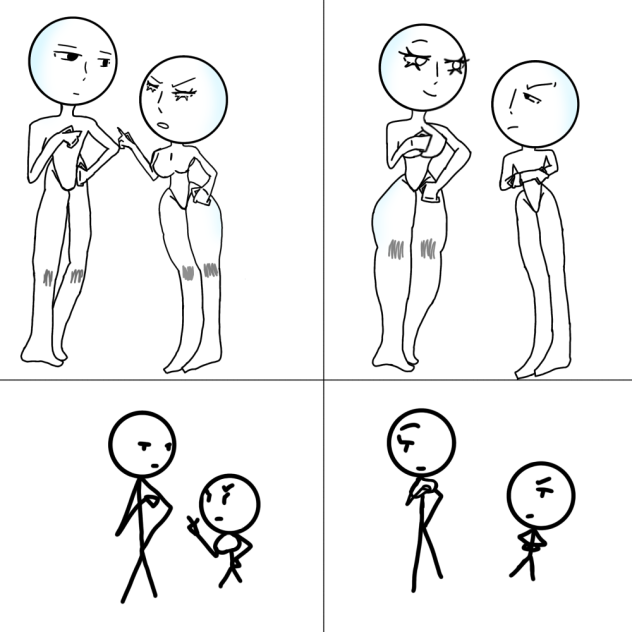 Different heights of genders