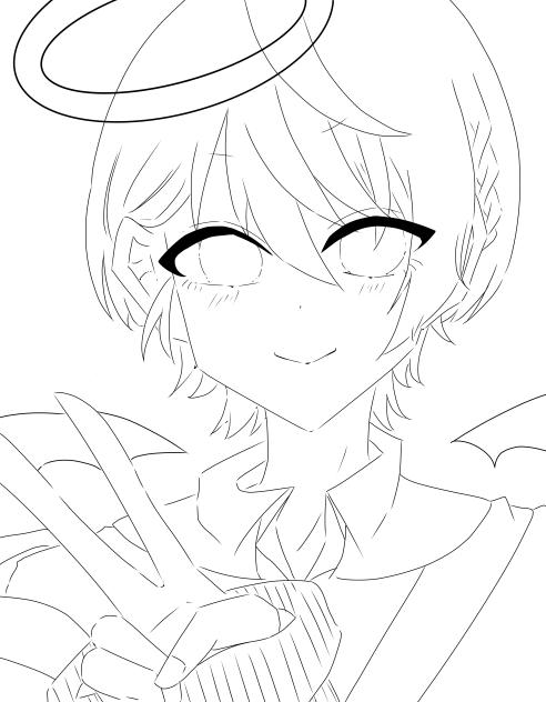 👿&👼（色塗りバージョン）
