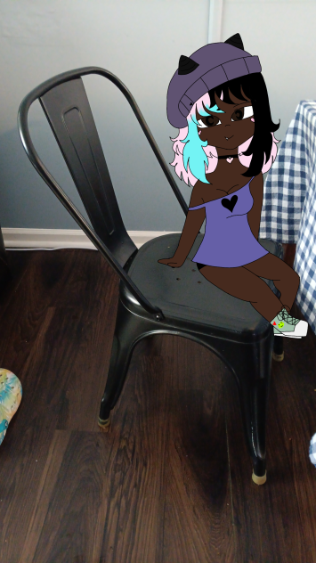 potato sitting on chair
