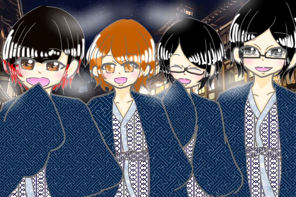 ガレキ牛で温泉 自分絵 Ibispaint