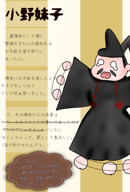 【日本史人物図鑑】No.3 小野妹子