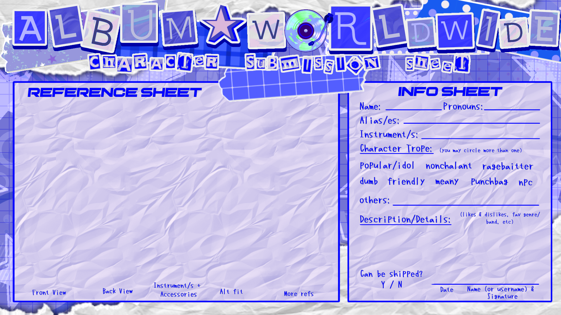 AW Character Sheet Template - ibisPaint