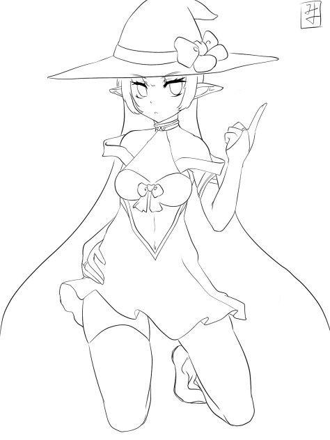 水の魔女　線画