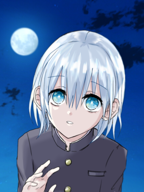 月と少年