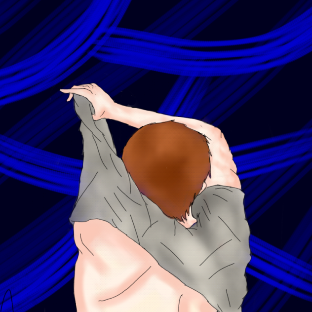 anime guy taking his shirt off~(drawing