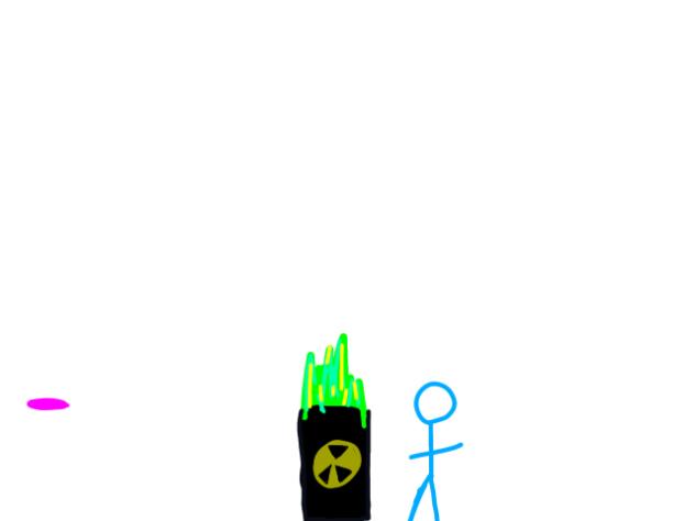 Stickman falling in asid