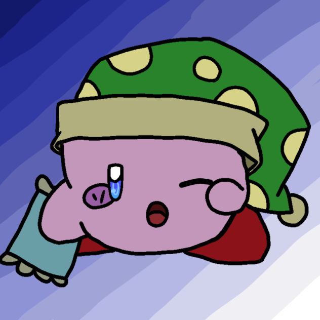 前垢で描いたカービィのスリープ