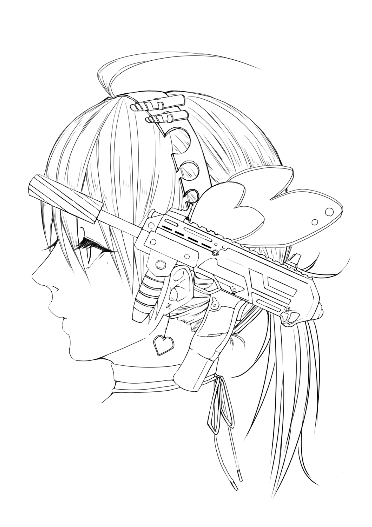線画 横顔とsmg Ibispaint