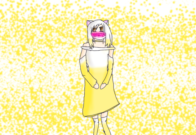 Banana Cat OC drawing #2Talking to crush