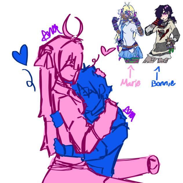 Marie(pink girl) and Bonnie(blue girl)