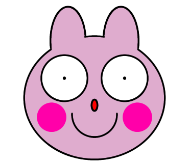 目が点になって驚いているうさぎのイラストを描きました