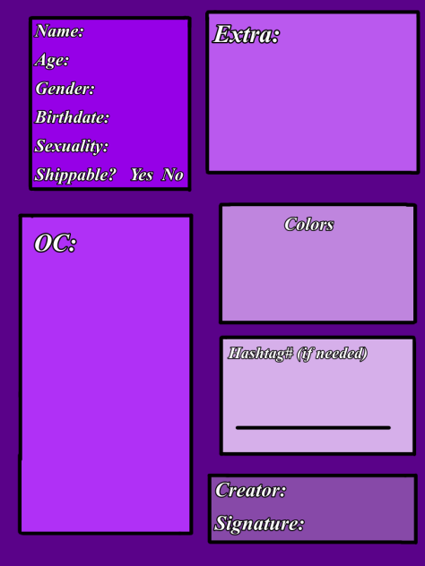 Purple character sheet💜💟