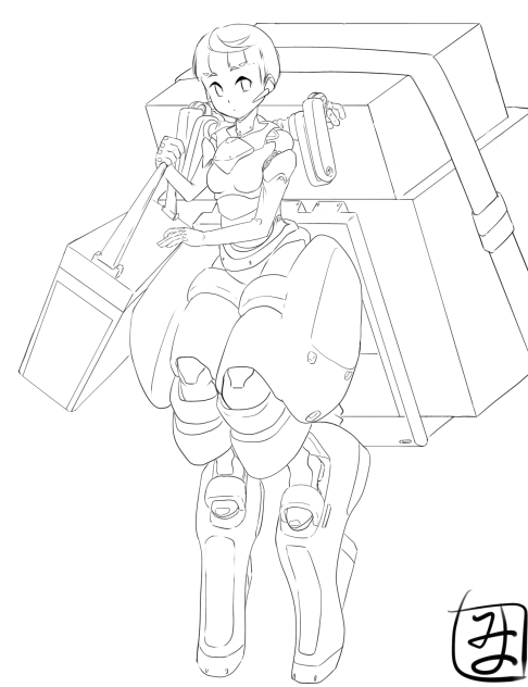 全地形対応配達員　line art