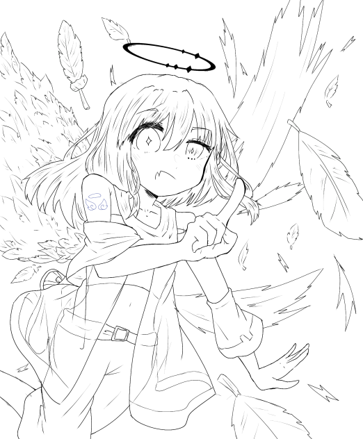 ❤︎堕天使❤︎ 線画