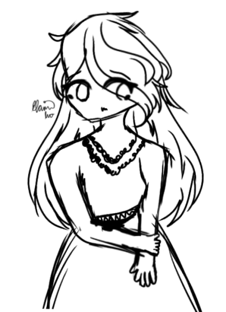 A Nervous Scared Girl Sketch
