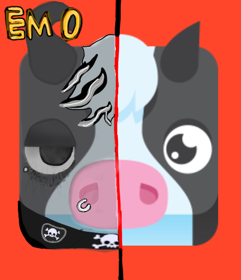 Half emo blooket cow