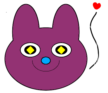 恋してるうさぎのイラストを描きました(楕円定規と対象定規を使用)