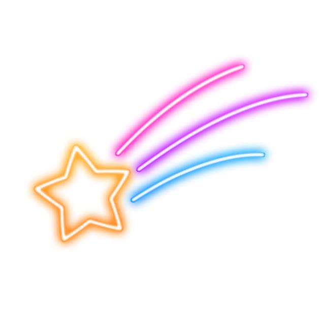 Shooting star neon icon