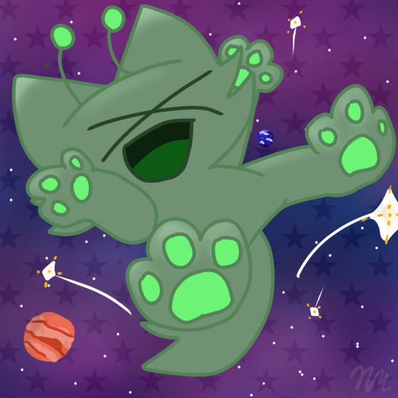 Alien car in space