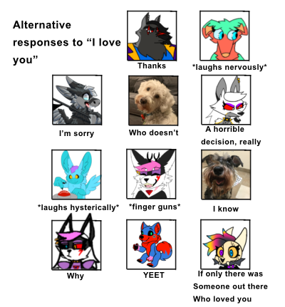 Alternate responses to “I love you” lol