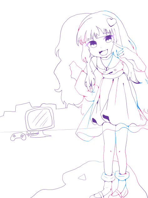 ポップハート線画
