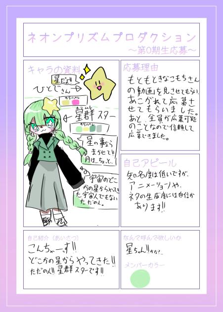 ネオンプリズムプロダクション第0期生応募！