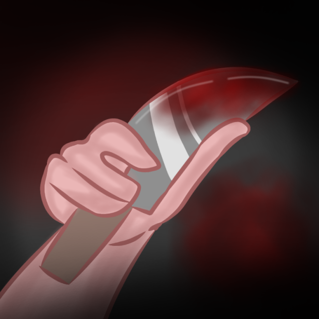 Hand with knife