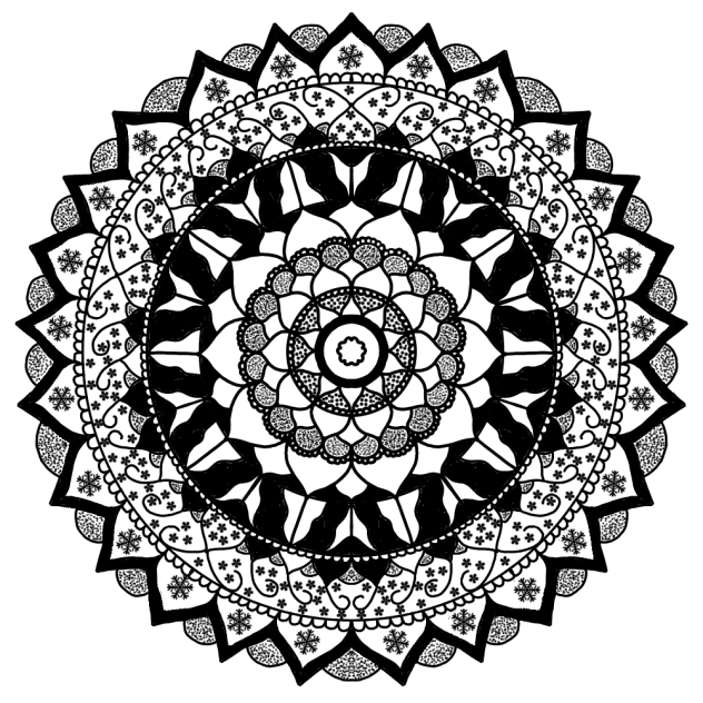Mandala with Snowflakes - ibisPaint