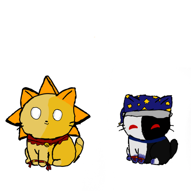 Sundrop and moondrop cat
