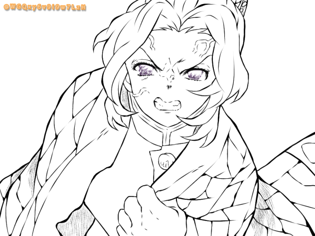 胡蝶しのぶ 2  線画