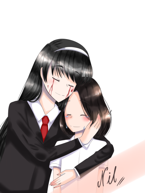 My friend with her fav character