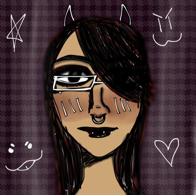 Emo girl with filter on
