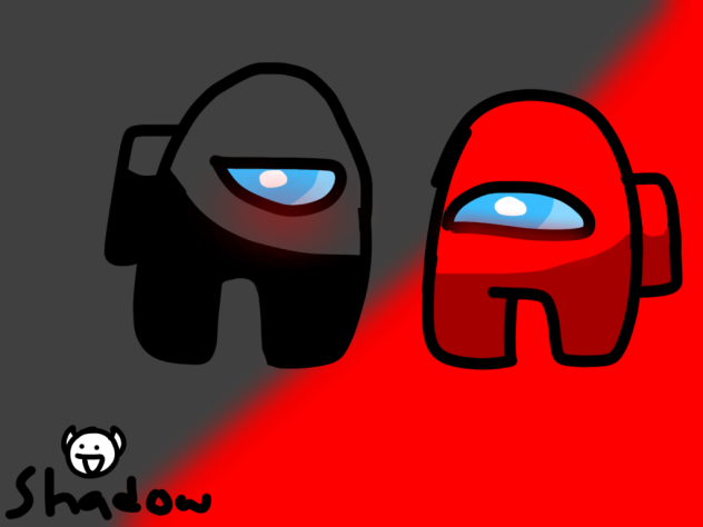 Black x Red Among us Fanart