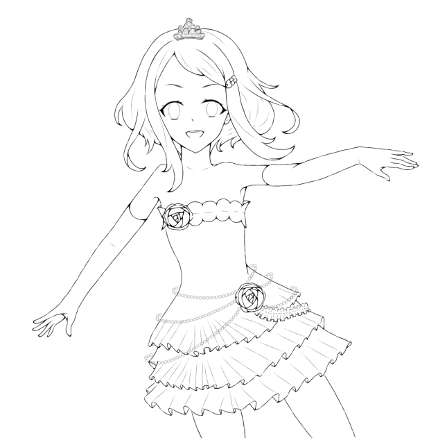 線画 りんねちゃん