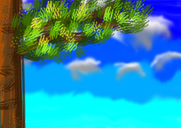 illustration tree in the day
