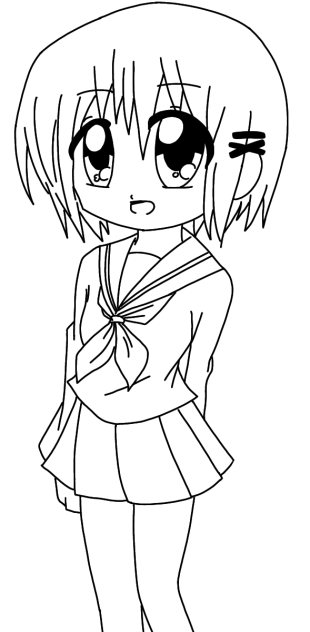 Anime Girl Lineart (Chibi)