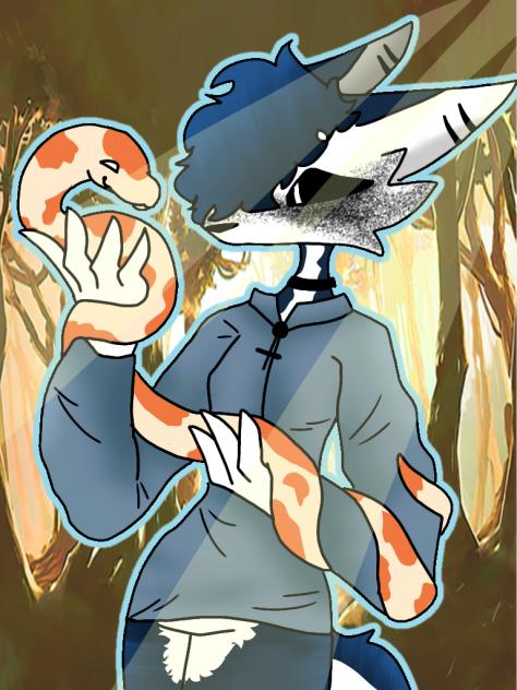 The Snake Whisperer (Onyx fox DTIYS)