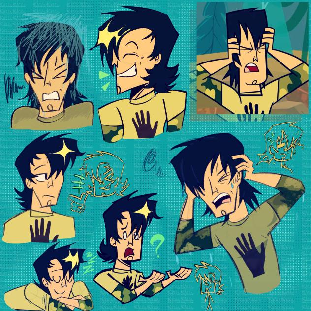 One pic of Trent, 9 drawings of Trent