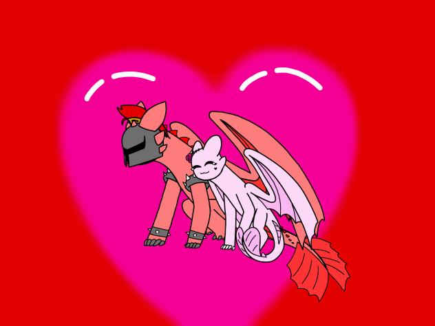 Aphrodite and Ares as dragons