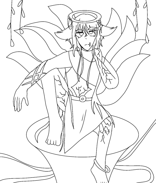 The nine tailed fox🍷outline