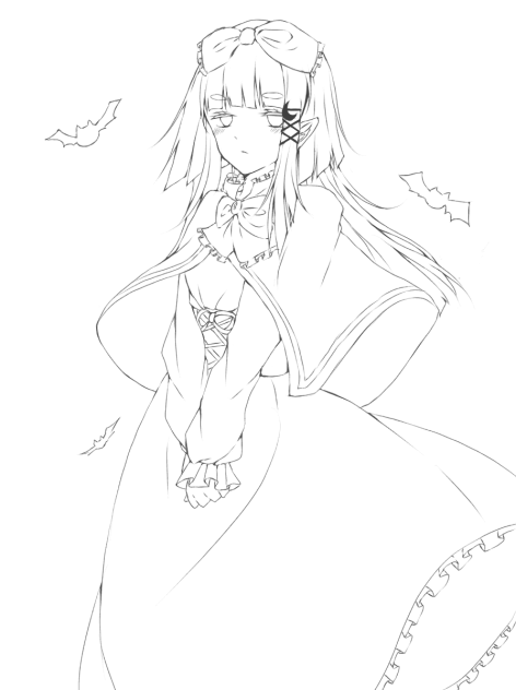 ゴシック少女 線画