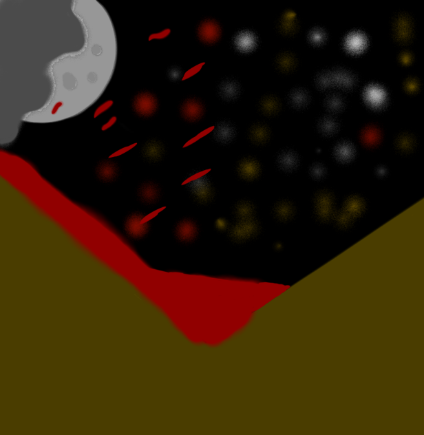 Unfinished volcano at night